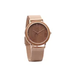Watches Luxury Alloy Material Watches For Ladies With Natural Wood Case Ring