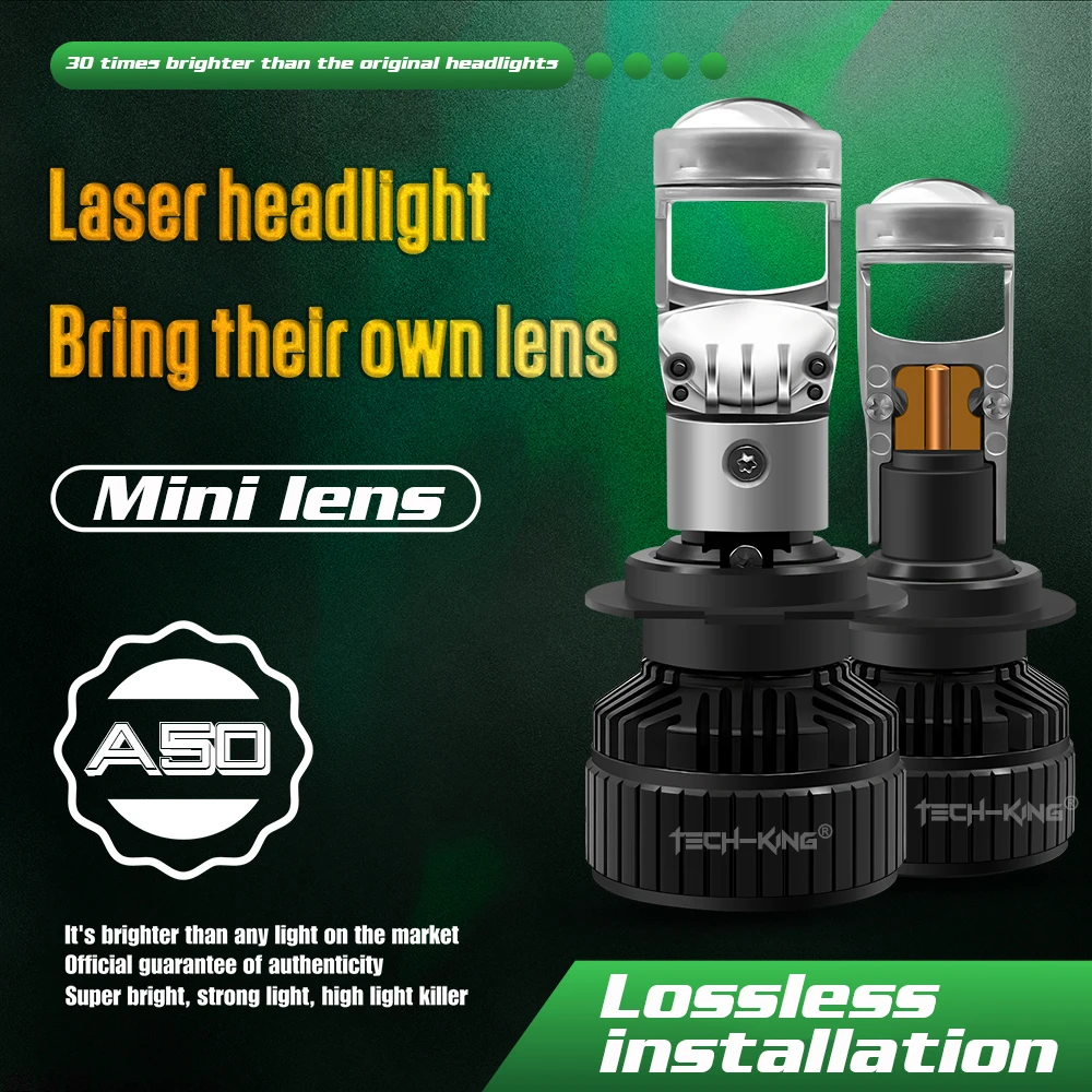 High Power Led Projector Mini Lens H7 H11 9005 9006 HB3 HB4 H4 Mini Led Lens Auto Lighting Systems 100W Car LED Headlight