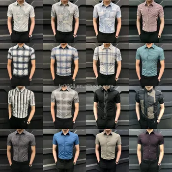 Hot selling, popular, newly designed men's clothing in stock, summer pure cotton, men's formal business short sleeved shirts