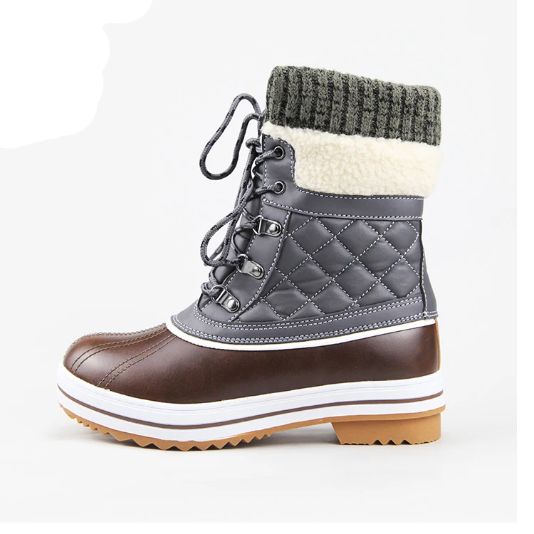 short duck boots with fur