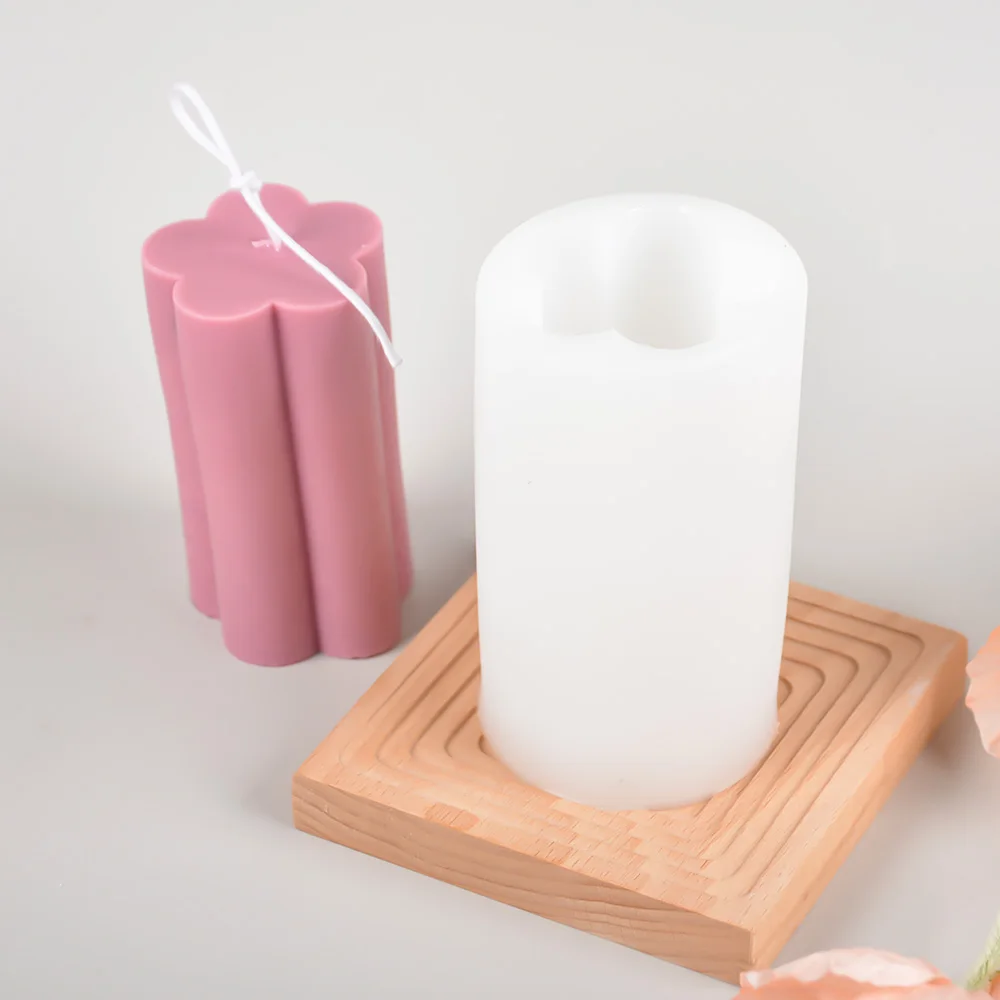 Creative style decoration Petal geometry column silicone Candle mold cake silicone mold
