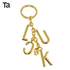 With Letter Ring 2021 New Coming Keychain Decoration Set With Letter Alphabet Key Chain Ring
