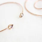 Bangle Delicate Natural Moonstone Gold Thin Sterling Silver Bangle For Ladies