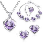 Ring Necklace Bracelet Bracelet And Necklace Sets Heart Engraved Latest Ring Necklace Bracelet Set Earring Jewelry