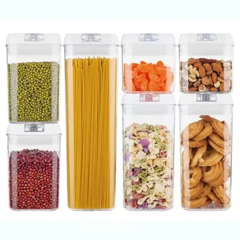 Hot Sales Food Storage Container Plastic Pantry Kitchen Refrigerator Noodle Box Multigrain Storage Tank Transparent Sealed Cans