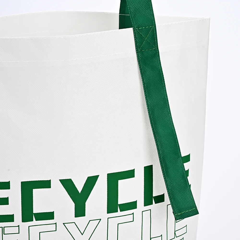 Reusable RPET Tote Bags Eco Friendly Waterproof RPET Shopping Bag Recyclable Laminated RPET Bag manufacture