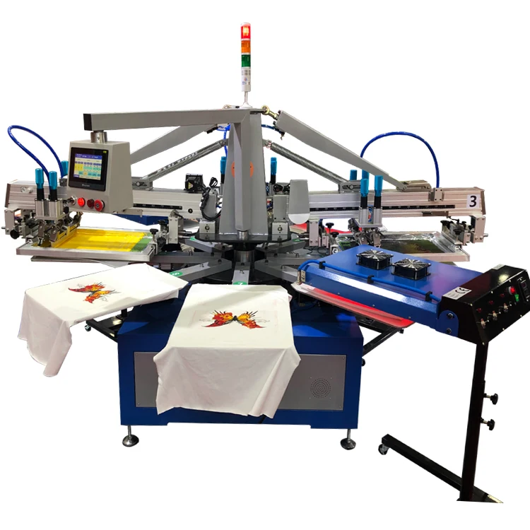 product 3 color automatic screen printing press machine with all stuff-10
