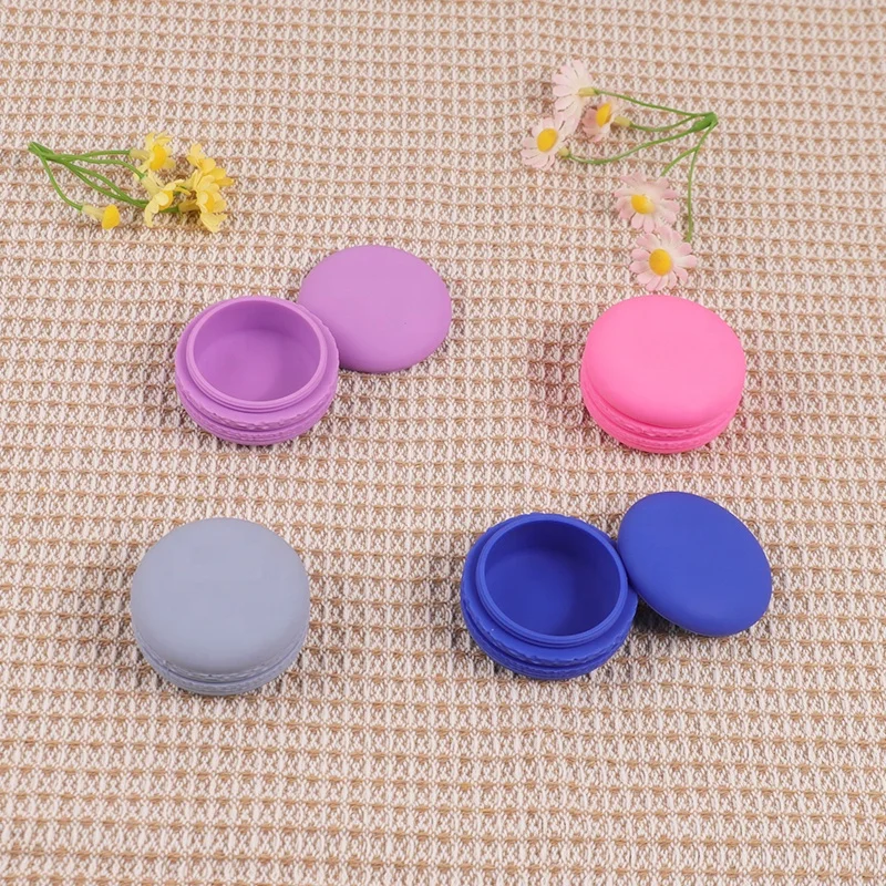 Wellfine New Style Macaron small portable travel jars/women silicone luxury cosmetic container Cute Pill Case Container(4 pcs)