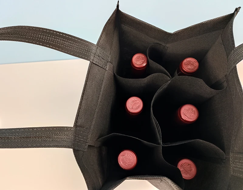 Custom Oem Eco Friendly Reusable 6 4 3 2 1 Bottle Non Woven Wine Bag