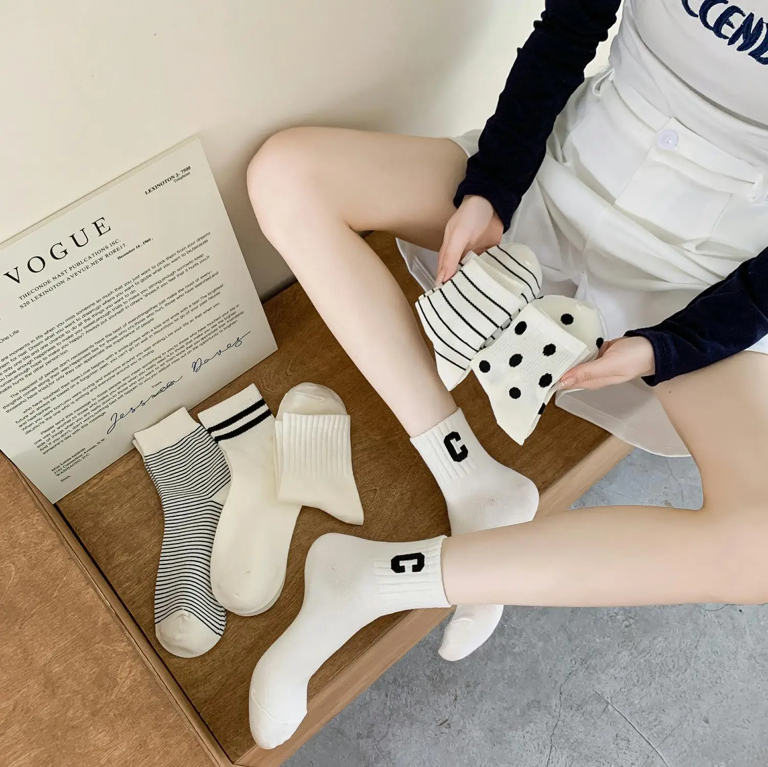 女袜时尚可爱纯棉透气袜子日式可爱休闲女孩甜美袜子