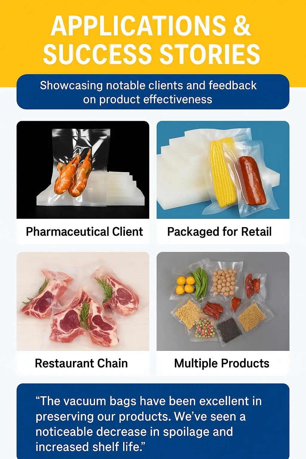 Custom Transparent Frozen Food Storage Sealer Pouch Smooth Mylar Vacuum Seal Bags for Chicken Meat Packing Plastic Packaging - detail 10