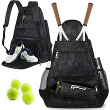 Large Capacity Waterproof Badminton Racquet Backpack Tennis Racket Bag With Shoe Compartment