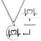 Blank Pendant Drop Shipping Custom Logo Round Gold Engraved Metal Coin Blank Pendant Necklace