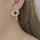 Tassel Drop Earrings Long Tassel Earrings Crystal Chain Tassel Earrings Opal Devil's Eye Earring Jewelry For Women Gift