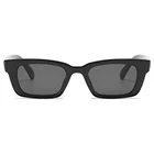 1966 Small Square Stylish Plastic Transparent Frame Sunglasses For Women