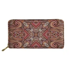 Purse 2021 New Fashion Colorful Datura Print Long Pu Leather Luxury Money Purse For Women