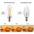 Candle Light White Led Vintage Glass Candle Light 4W E12 E14 Base C32 B11 Warm White LED Filament Light