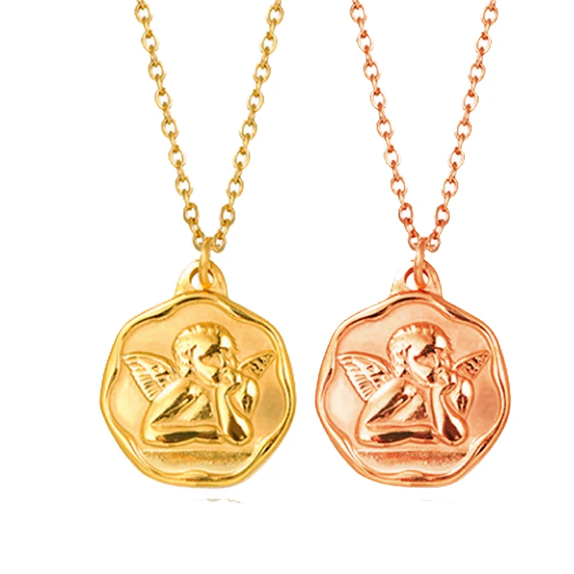 New Design 18k Gold Angel Medallion 