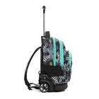 School Fashion Printing Trolley Backpack With Wheels For School Student Trolley Bags