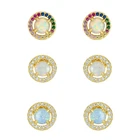 Stud Earring Earrings Gemnel Wholesale 925 Silver Jewelry Wholesale Rainbow Opal Stud Custom Earring