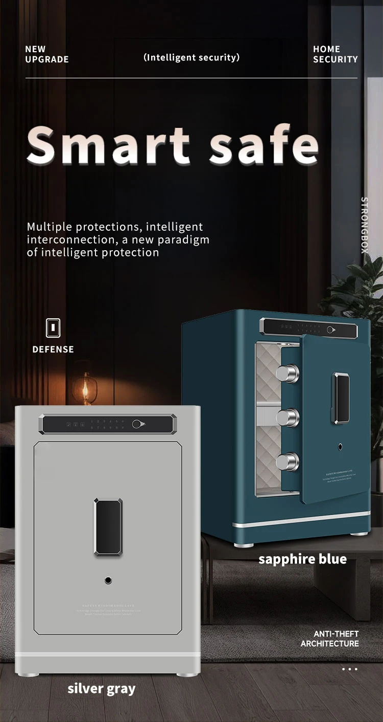 CEQSAFE Anti-Theft All-Steel Home Safe TUYA APP WIFI Intelligent Alarm Button Fingerprint Fireproof Password Safe Box manufacture