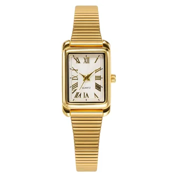 Women's Stainless Steel Band Watch Exquisite Luxury Waterproof Rectangle Square Design Simple Alloy Glass Traditional Arabic