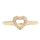 Cz Ring Rings Fashion Jewelry Gold Plated 925 Sterling Silver Cz Diamond Heart Shaped Ring