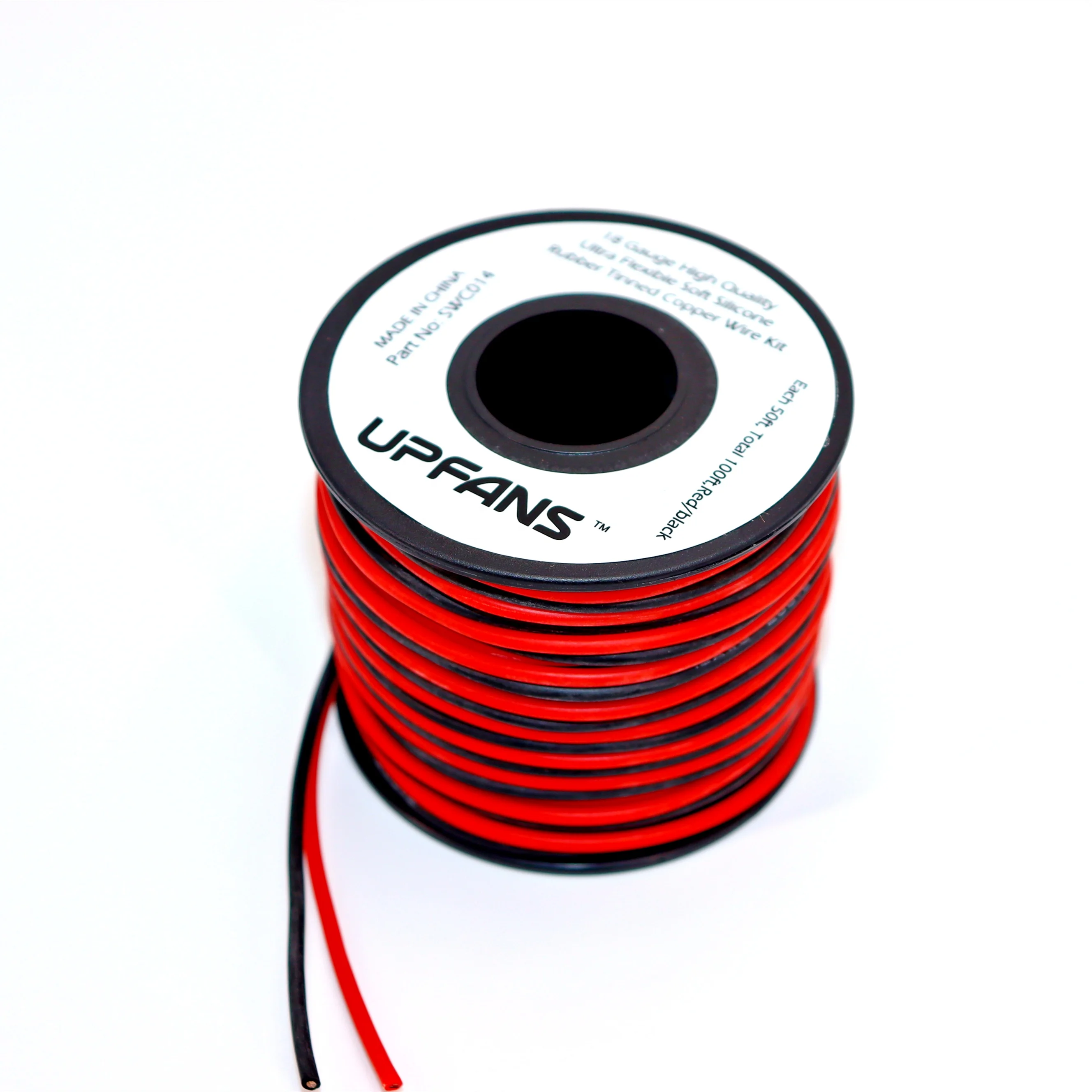 18 AWG Gauge Silicone Wire Spool Fine Strand Tinned Copper 100' each Red & Black 