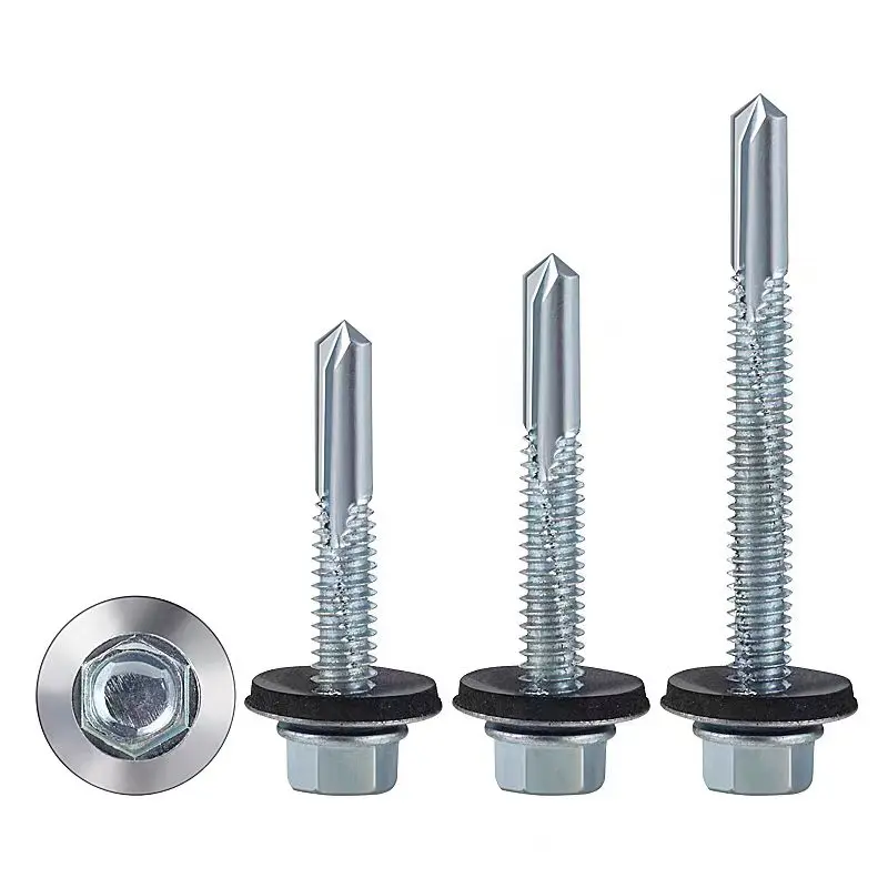 Colorful Hex Flange Truss Head Washer Head Drywall Self Screw Drilling Screw with Tip factory