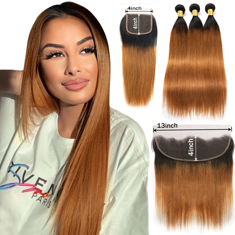 Forcuteu High Discounts Colored Ombre Hair 2 Tones 1b/30 Brazilian Human  Hair Extensions Bundles With Lace Closure Frontal - Buy Colored Ombre Hair  Extension 2 Tones 1b/30 Brazilian Human Hair Extensions Bundles