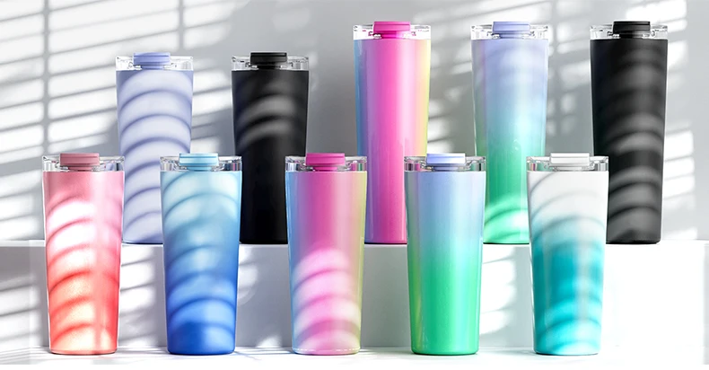 2026 New Product Ideas Skinny Gradient Stainless Steel Tumbler factory