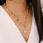 Jewelry Shell 2021 New Bohemian Multi - Colored Rice Beads Necklace Female Jewelry Shell Necklace