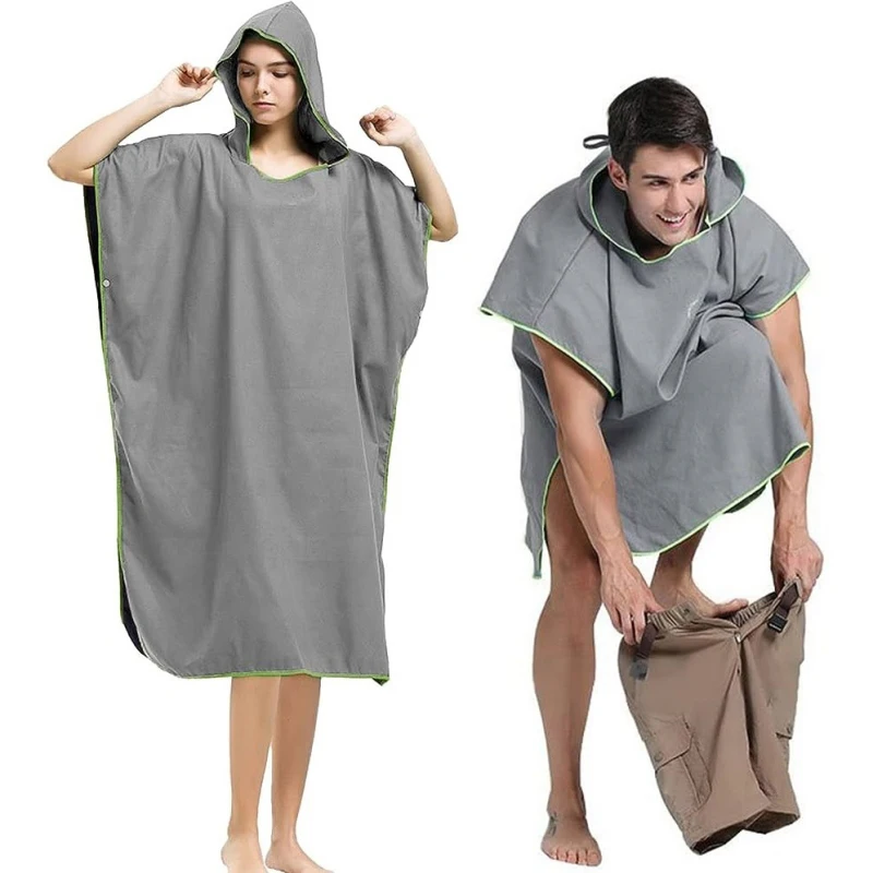 lightweight microfiber changing robe surf poncho beach hooded towel with pocket