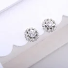 Rhinestone Earrings Round Crystal AB Rhinestone Earrings Women Stud For Girls Engagement Party Gift