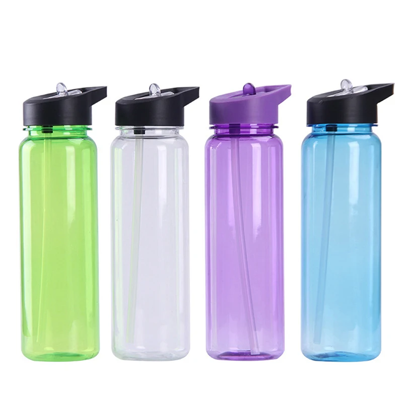 Business Promotion Aesthetic Water Cup With Lid Leak Proof Reusable Plastic-Motivational Sport Water Bottle