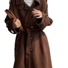 Korea Windbreaker Simple Breasted Lapel Exclusive Design Of New Neckline Design Imported Customers Coats