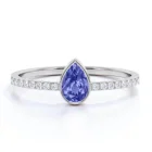Ring Tanzanite Tanzanitetanzanite Romantic Proposal Charm Ring Pear Shape Tanzanite 925 Sterling Silver Ring
