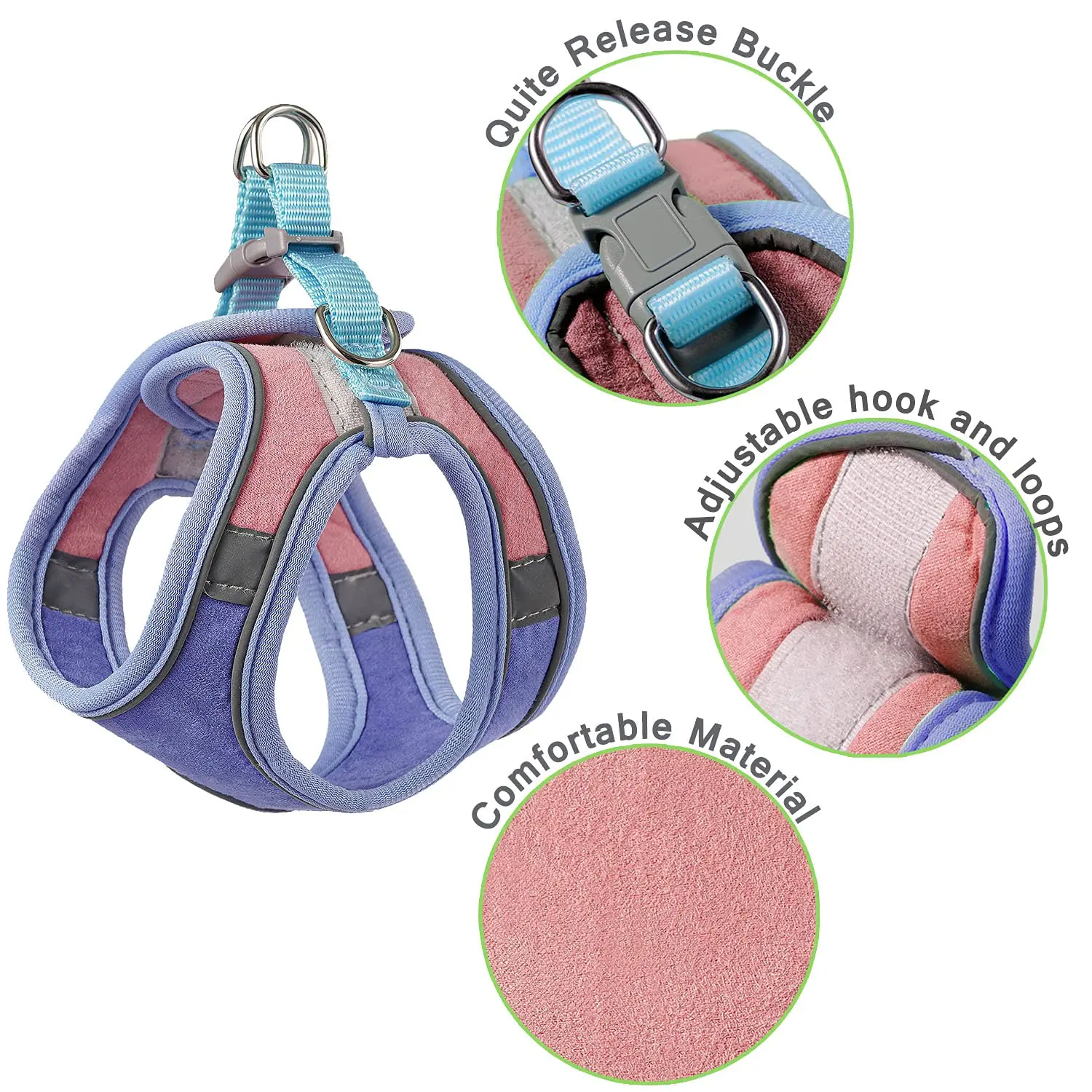 View of Reflective Cat Harness Fashion Vest - Safe Outdoor Walking