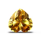 Cubic Zirconia Golden Yellow Heart Cubic Zirconia 3*3MM-18*18MM Factory Price Machine Cut Gemstone