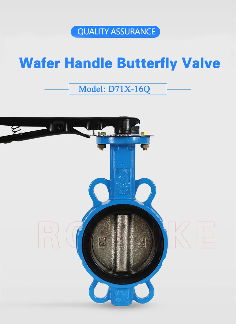 D71x 16q Handle Butterfly Valve Ductile Iron Manual Wafer Type Soft