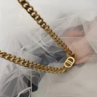 Jewelry Famous Brand Designer Letter CD Stainless Steel Necklace And Bracelet Jewelry Set