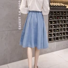 Jeans Denim Skirt Denimdenim Factory Custom Fashion High Waist Button Slim Midi Women Flared Jeans Denim Skirt