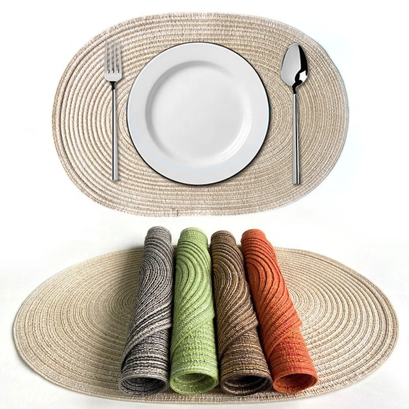 Cotton Yarn Table Mats For Restaurant Plastic Placemat Dining Plate Dish Mat