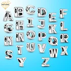 925 Sterling Wholesales Silver Color 26 Letters Charms Chilps For Bracelet 925 Sterling Silver