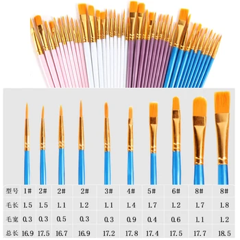 Great Value Pack Artist Paint Brushes Arts Crafts Supplies Round Pointed Tip Artist