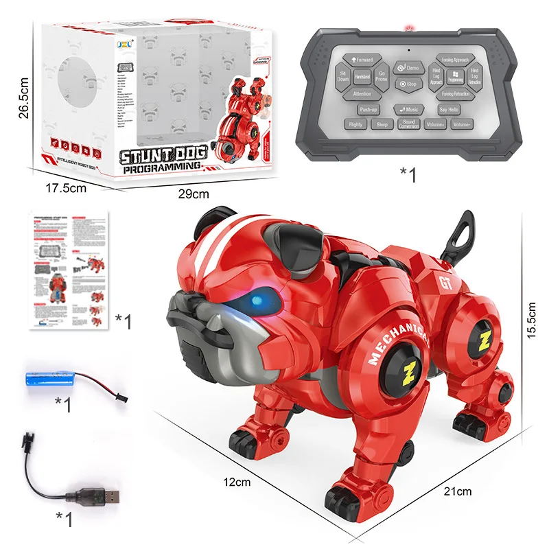 Electric Robot Bull Dog Toy Intelligent Voice Control Simulation Bulldog Mechanical Dog Cool Technology Pets Toys