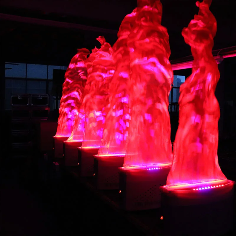 Double Blower 1.5m Silk Cloth Fire Flame Light LED DJ Stage Disco Holiday Background Red Electric Fake Flame Effect Machine