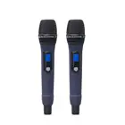 Dual Phone Wireless Mini Condenser Mic Dual Mobile Phone Karaoke Live Singing Microphone Built-in Sound Card