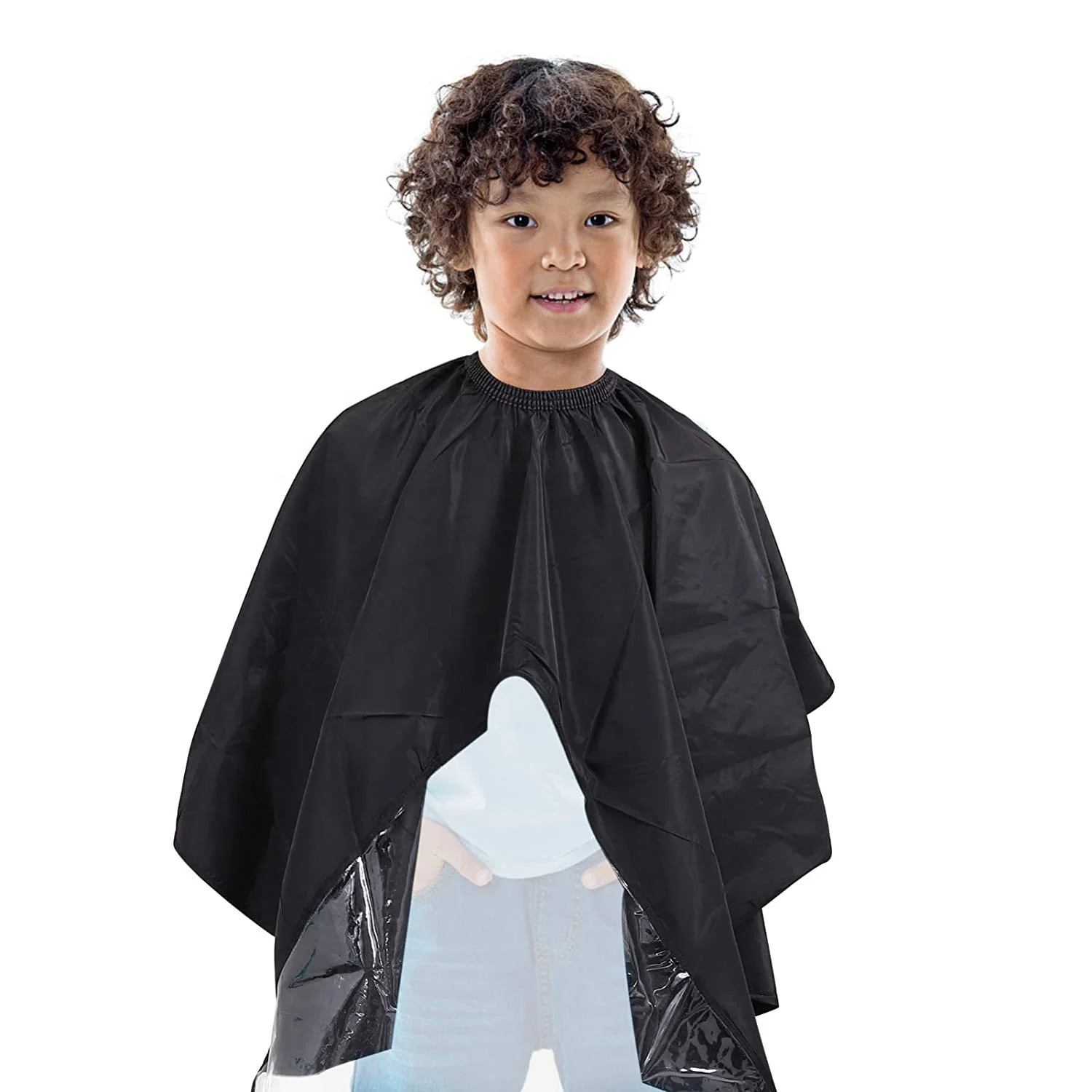 Hairdresser Children Salon Apron Capes With Transparent Cloth Hair Cleaning Barber Kids Capes