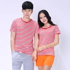 Shirt Unisex Casual Wholesale Sail Sailor Stripe T Shirt O Neck Cotton Short Sleeve Unisex Navy Stripe Oversize Casual Tops